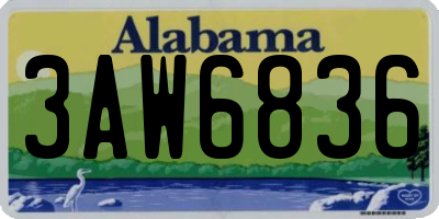 AL license plate 3AW6836