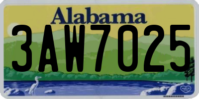 AL license plate 3AW7025