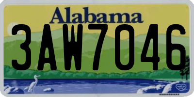 AL license plate 3AW7046