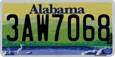 AL license plate 3AW7068