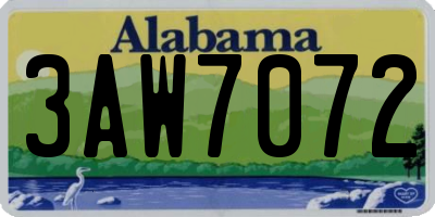 AL license plate 3AW7072