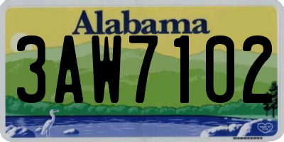 AL license plate 3AW7102