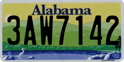 AL license plate 3AW7142