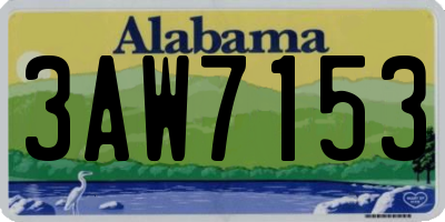 AL license plate 3AW7153