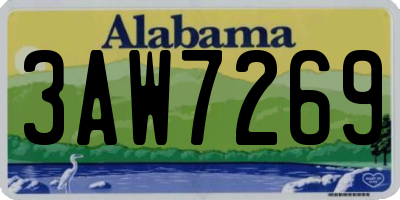 AL license plate 3AW7269
