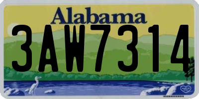 AL license plate 3AW7314