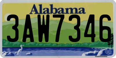 AL license plate 3AW7346