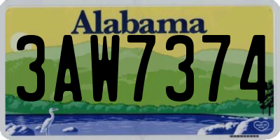 AL license plate 3AW7374