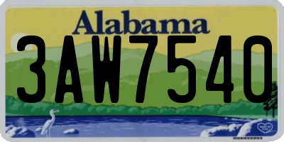 AL license plate 3AW7540