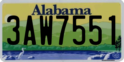 AL license plate 3AW7551