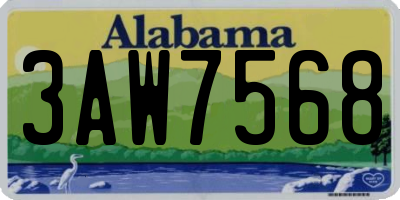 AL license plate 3AW7568