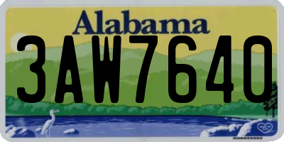 AL license plate 3AW7640