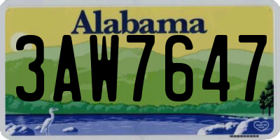 AL license plate 3AW7647
