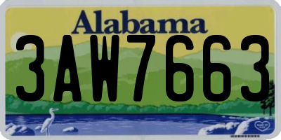AL license plate 3AW7663