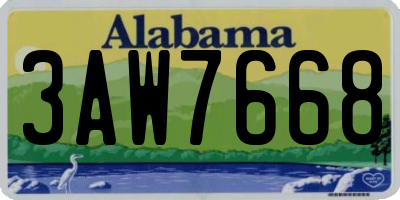 AL license plate 3AW7668