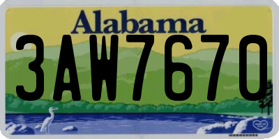 AL license plate 3AW7670