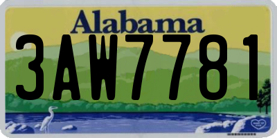 AL license plate 3AW7781