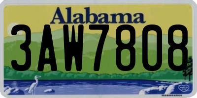 AL license plate 3AW7808