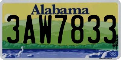 AL license plate 3AW7833