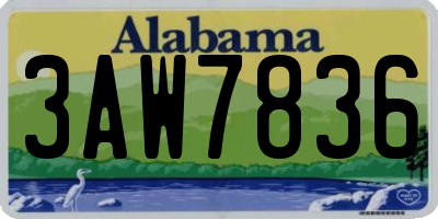 AL license plate 3AW7836