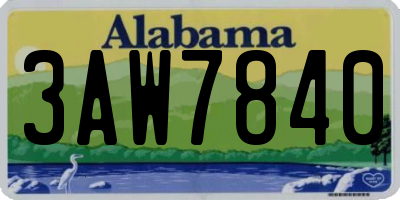 AL license plate 3AW7840