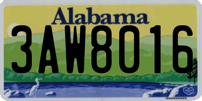 AL license plate 3AW8016