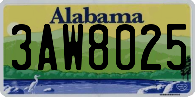 AL license plate 3AW8025
