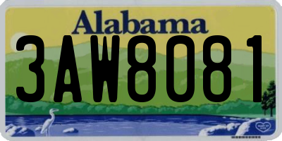 AL license plate 3AW8081