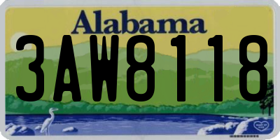 AL license plate 3AW8118