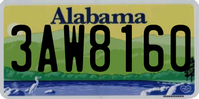 AL license plate 3AW8160