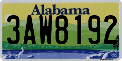 AL license plate 3AW8192