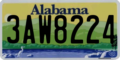 AL license plate 3AW8224