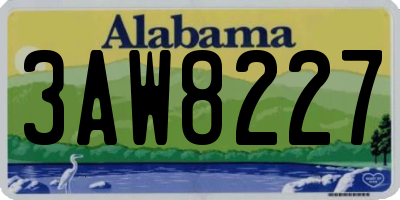 AL license plate 3AW8227