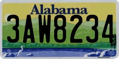 AL license plate 3AW8234