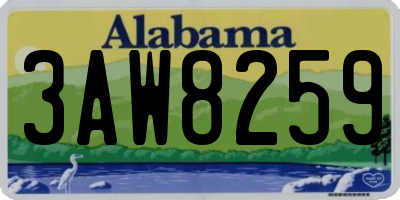 AL license plate 3AW8259