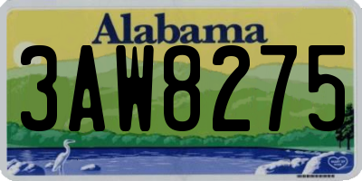 AL license plate 3AW8275