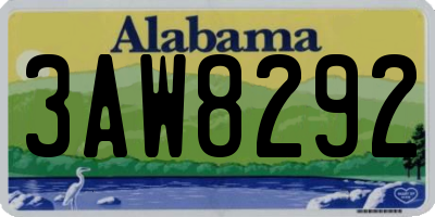 AL license plate 3AW8292