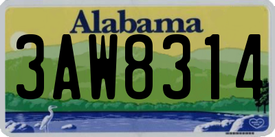 AL license plate 3AW8314