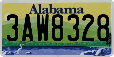 AL license plate 3AW8328