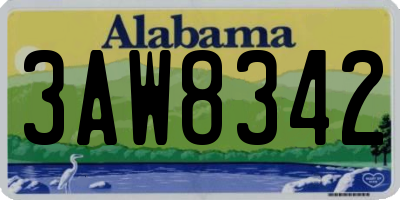 AL license plate 3AW8342