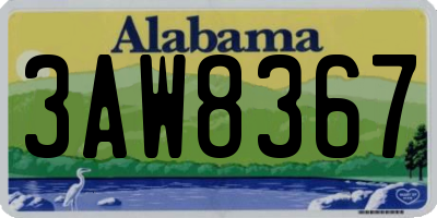 AL license plate 3AW8367