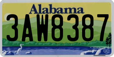 AL license plate 3AW8387
