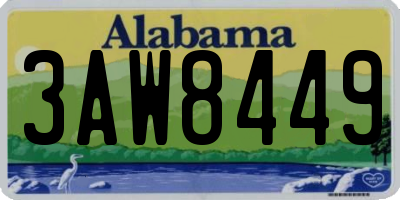 AL license plate 3AW8449