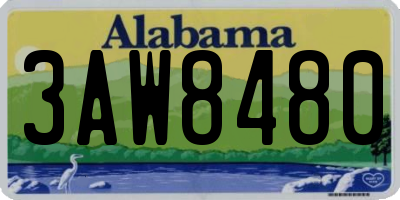 AL license plate 3AW8480