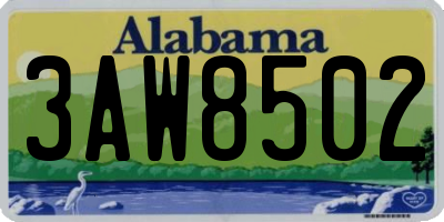 AL license plate 3AW8502