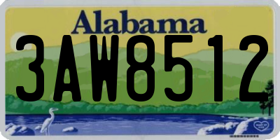 AL license plate 3AW8512