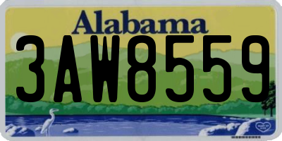 AL license plate 3AW8559