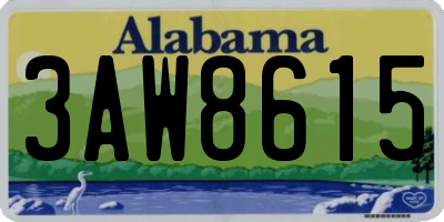 AL license plate 3AW8615