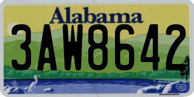 AL license plate 3AW8642