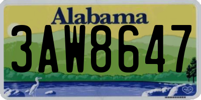 AL license plate 3AW8647